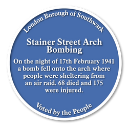Blue Plaque Stainer Street Arch